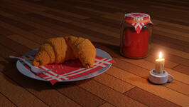 3D Croissant render